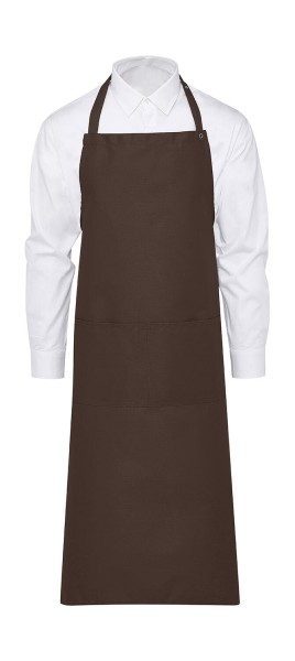 AMSTERDAM Bib Apron with Pocket Barna 