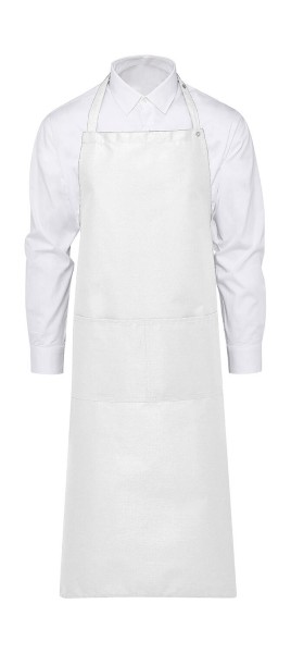 AMSTERDAM Bib Apron with Pocket Fehér 