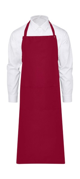 AMSTERDAM Bib Apron with Pocket Piros 