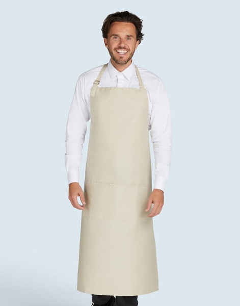 AMSTERDAM - Recycled Bib Apron with Pocket Piros 