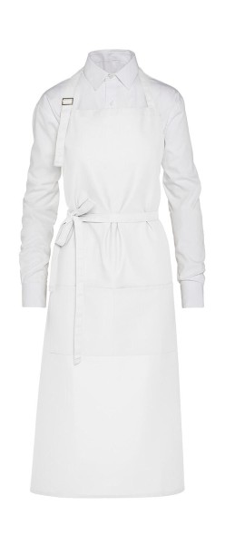 AMSTERDAM - Recycled Bib Apron with Pocket Fehér 