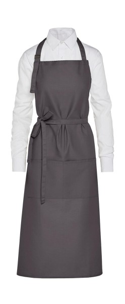AMSTERDAM - Recycled Bib Apron with Pocket Szürke 