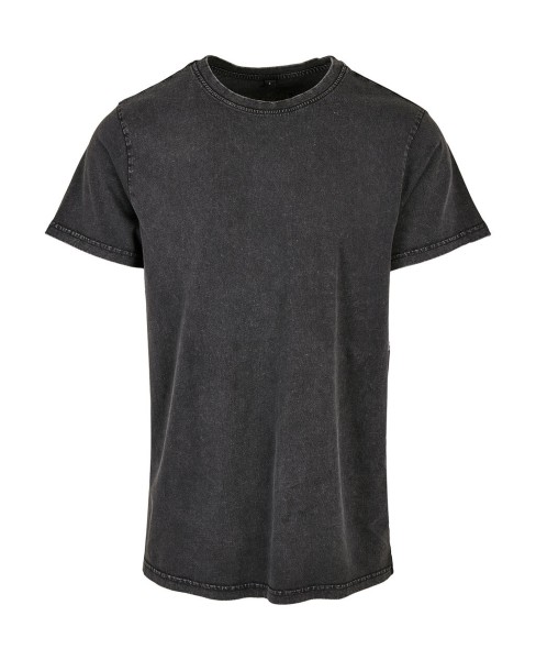 Acid Washed Round Neck Tee  
