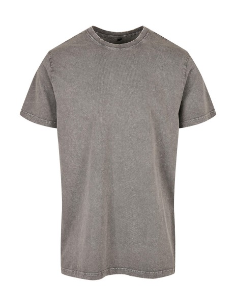 Acid Washed Round Neck Tee  