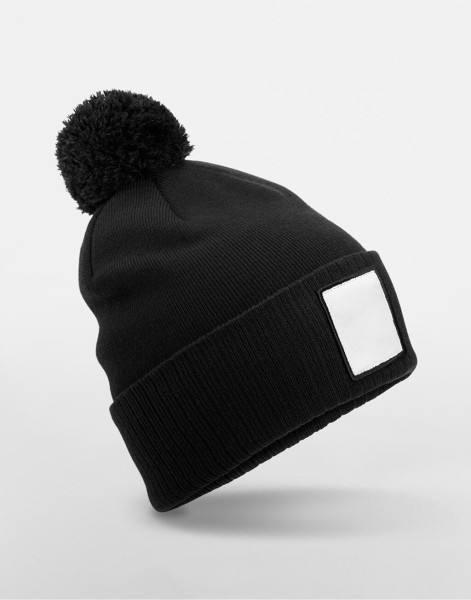 Appliqué Patch Pom Beanie  