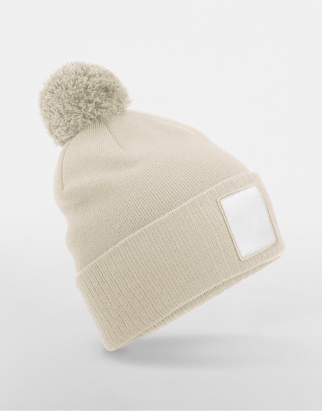 Appliqué Patch Pom Beanie  