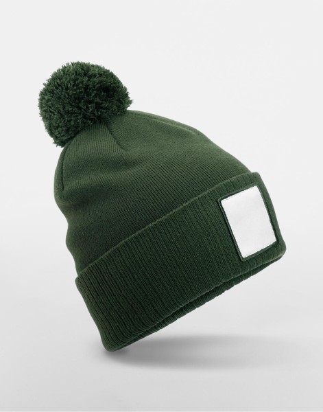 Appliqué Patch Pom Beanie  