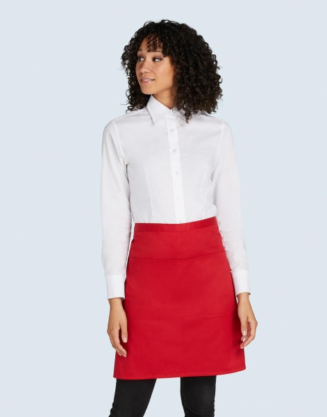 BRUSSELS - Short Bistro Apron with Pocket Fehér 