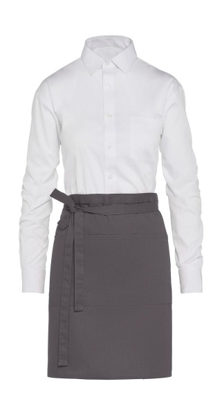 BRUSSELS - Short Bistro Apron with Pocket Szürke 