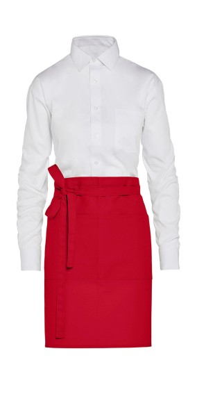 BRUSSELS - Short Recycled Bistro Apron with Pocket Piros 