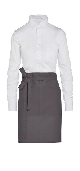 BRUSSELS - Short Recycled Bistro Apron with Pocket Szürke 