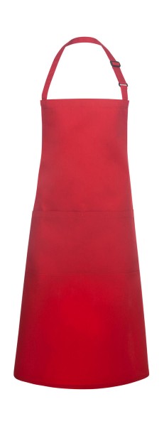 Bib Apron Basic with Pocket Piros 