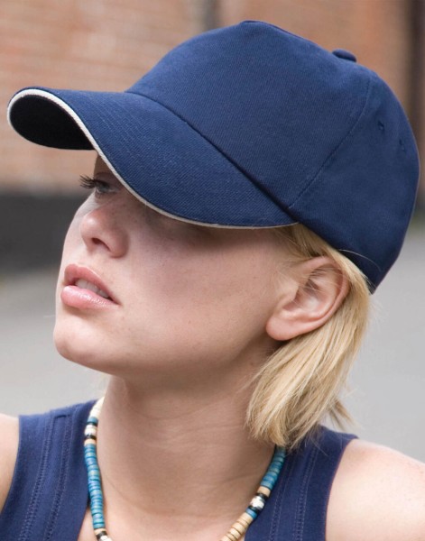 Brushed Cotton Decorator Cap with Sandwich Peak  