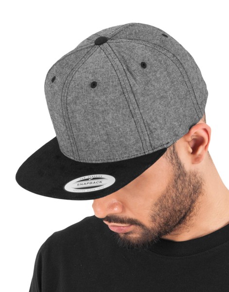 Chambray-Suede Snapback  