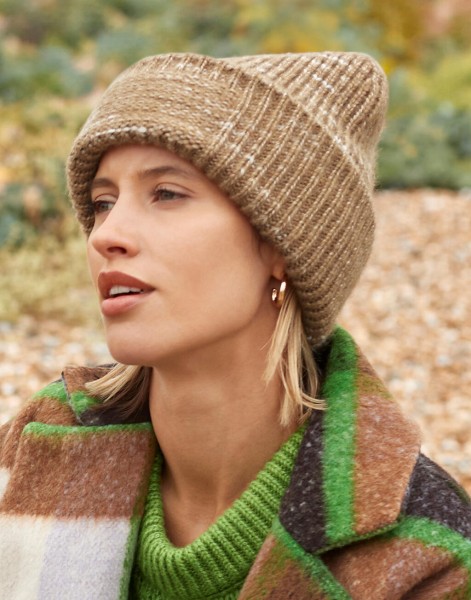 Chunky Knitted Patch Beanie  