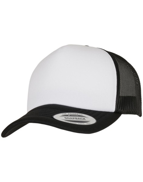Classic Curved Foam Trucker Cap – White Front  