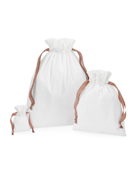 Cotton Gift Bag with Ribbon Drawstring  