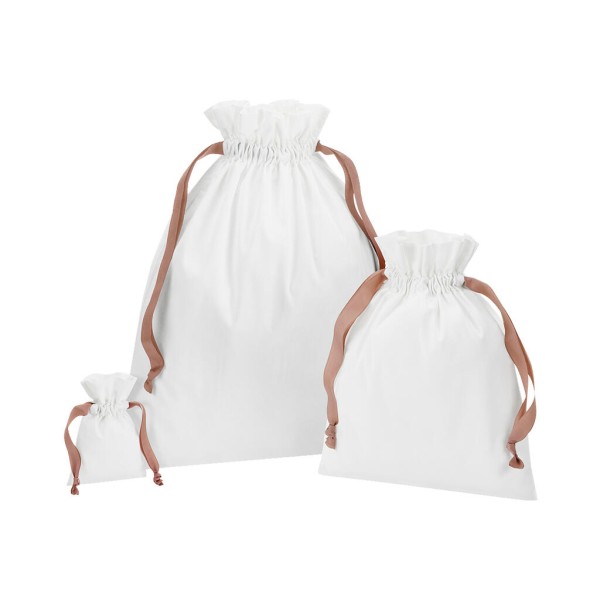 Cotton Gift Bag with Ribbon Drawstring  