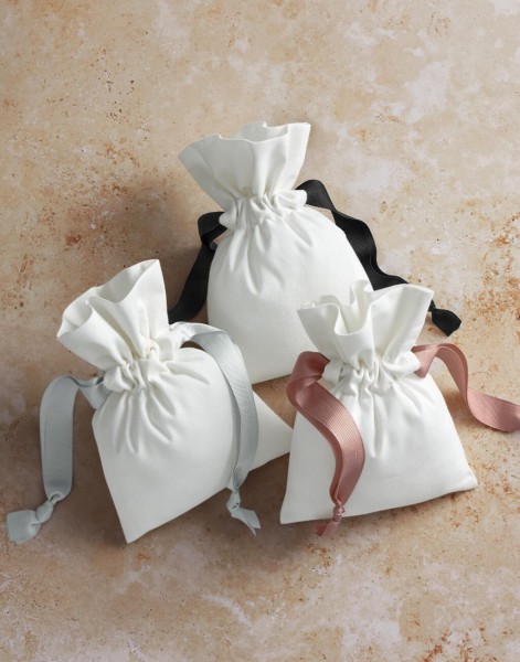 Cotton Gift Bag with Ribbon Drawstring  