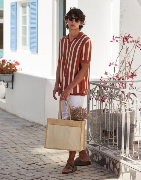 Cotton Pocket Natural Starched Jute Shopper  