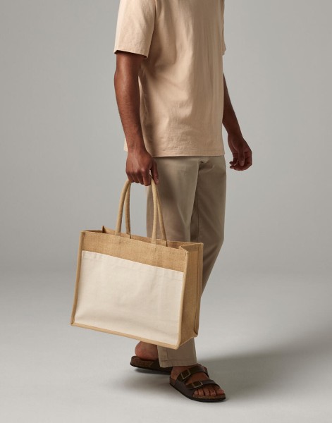 Cotton Pocket Natural Starched Jute Shopper  
