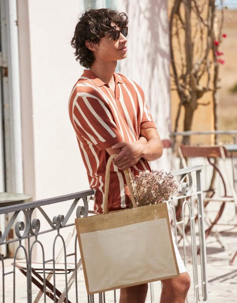 Cotton Pocket Natural Starched Jute Shopper  