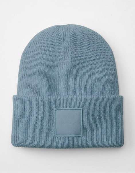 Deep Cuffed Tonal Patch Beanie  