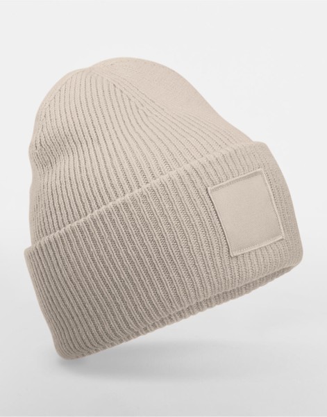 Deep Cuffed Tonal Patch Beanie  