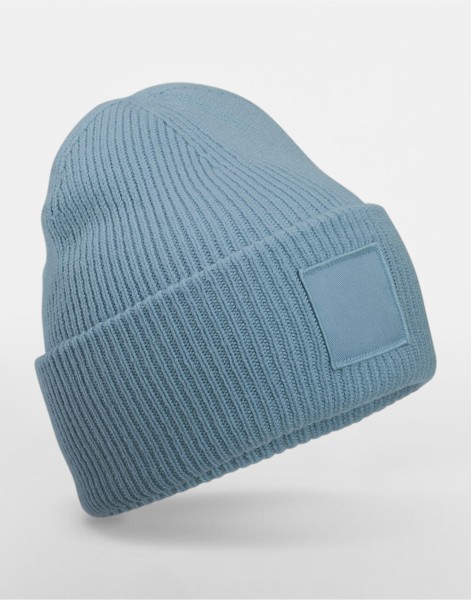 Deep Cuffed Tonal Patch Beanie  