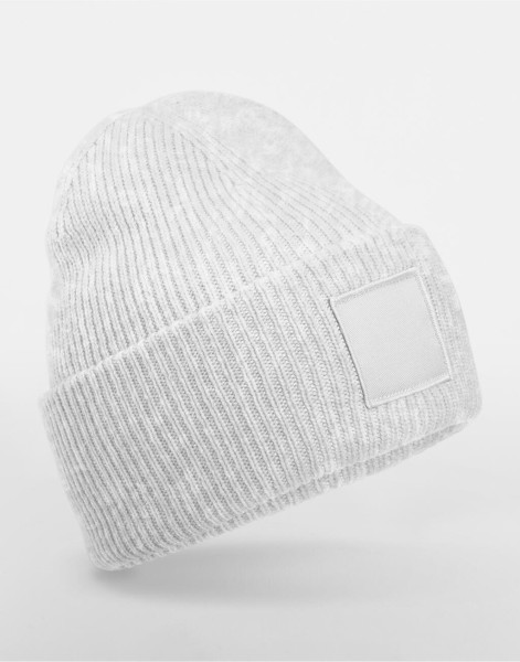 Deep Cuffed Tonal Patch Beanie  