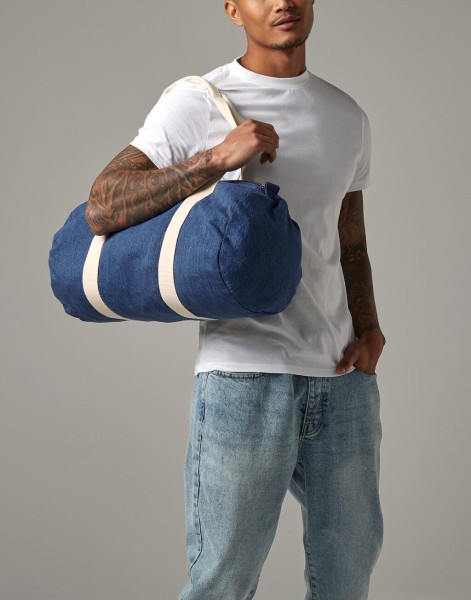 Denim Barrel Bag  