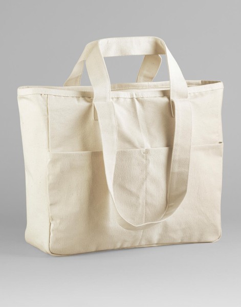 Double Handle Cargo Pocket Tote  