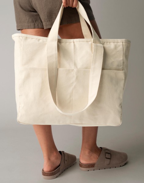 Double Handle Cargo Pocket Tote  