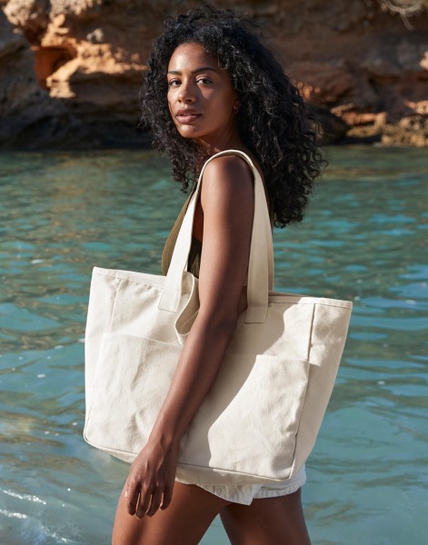 Double Handle Cargo Pocket Tote  