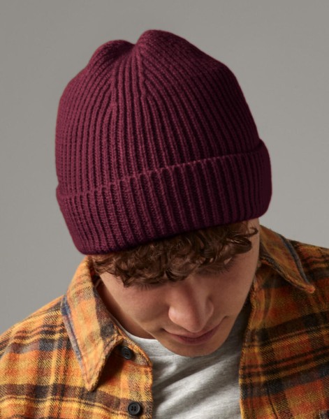Engineered Knit Ribbed Beanie  