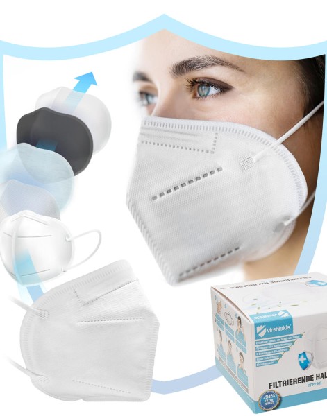 Filtering half mask FFP2 5-ply Piros 