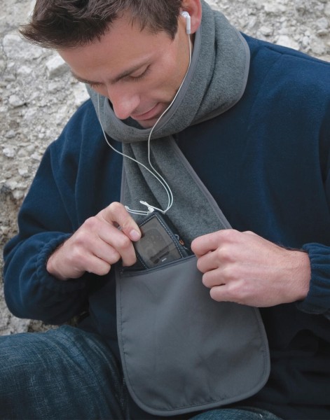 Fleece Scarf with Pocket Szürke 