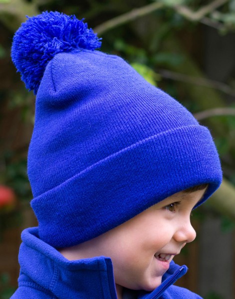 Junior Pom Pom Beanie Piros 