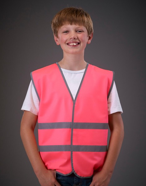 Kids Fluo Reflective Border Waistcoat  