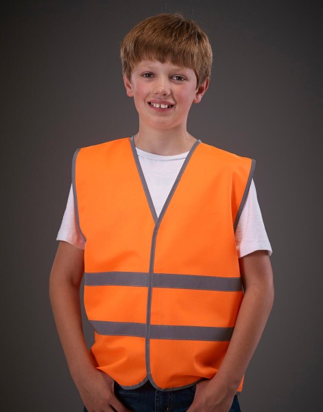 Kids Fluo Reflective Border Waistcoat  