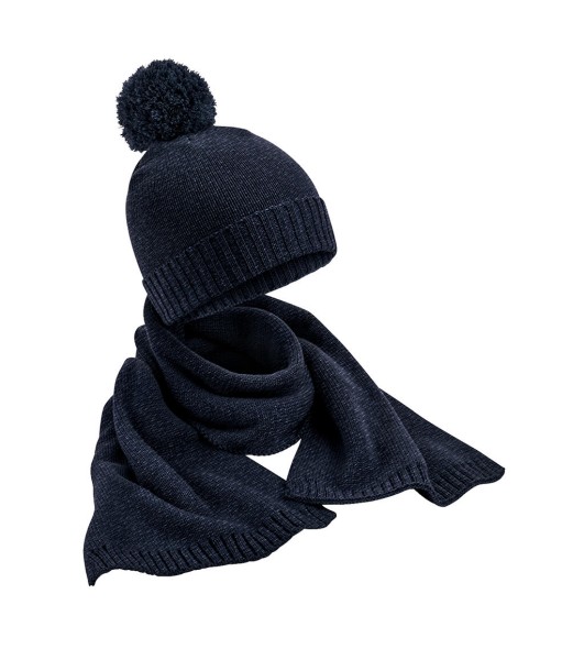 Knitted Scarf and Beanie Gift Set  