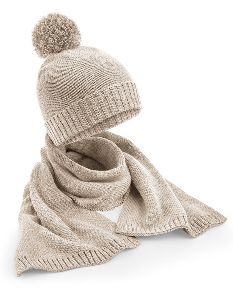 Knitted Scarf and Beanie Gift Set  