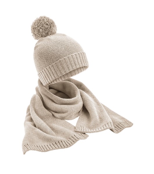 Knitted Scarf and Beanie Gift Set  