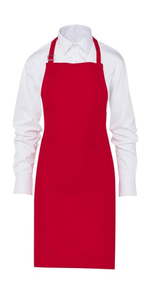 LISBON 100% Cotton Bib Apron Piros 
