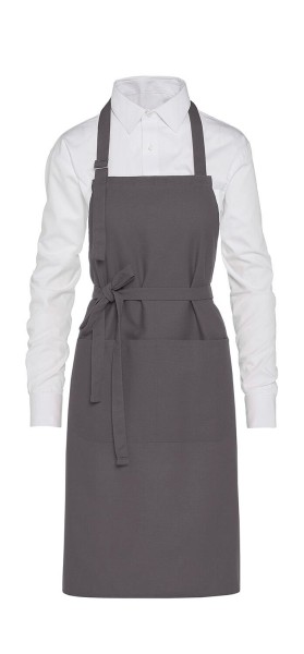 LISBON - Cotton Heavyweight Bib Apron with Pocket Szürke 