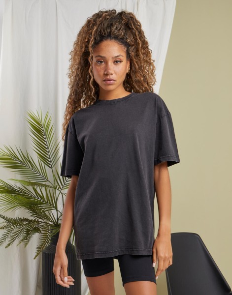 Ladies Oversized Acid Wash  