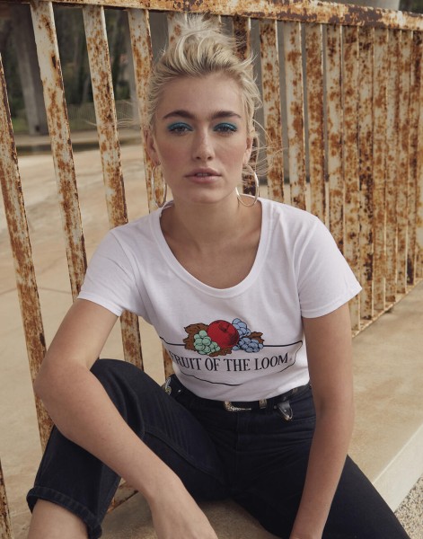Ladies Vintage T Large Logo Print  