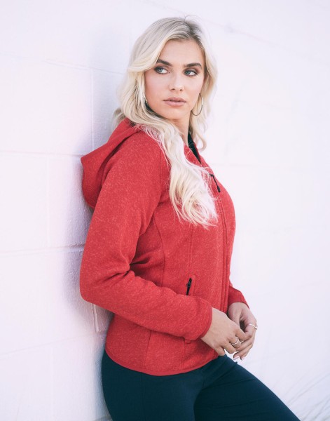 Lux Hooded Knit Fleece Jacket for women  