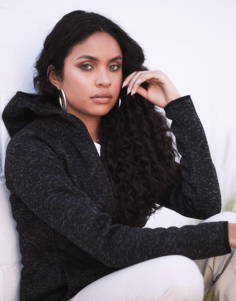 Lux Hooded Knit Fleece Jacket for women  