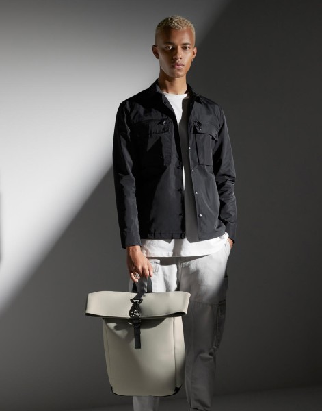 Matte PU Rolltop Backpack  